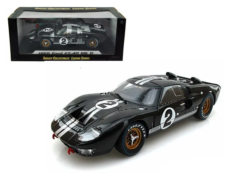 1966 Ford Gt-40 Mark Ii Black #2 1/18 Diecast Model Car By Shelby Collectibles 1