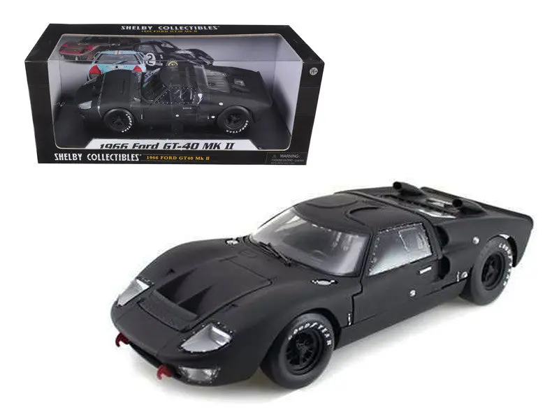 1966 Ford Gt-40 Gt40 Mk 2 Matte Black 1/18 Diecast Model Car By Shelby Collectibles 1