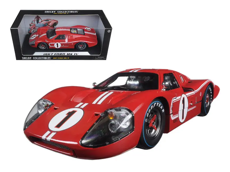 1967 Ford Gt Mk Iv #1 Red 1/18 Diecast Model Car By Shelby Collectibles 1