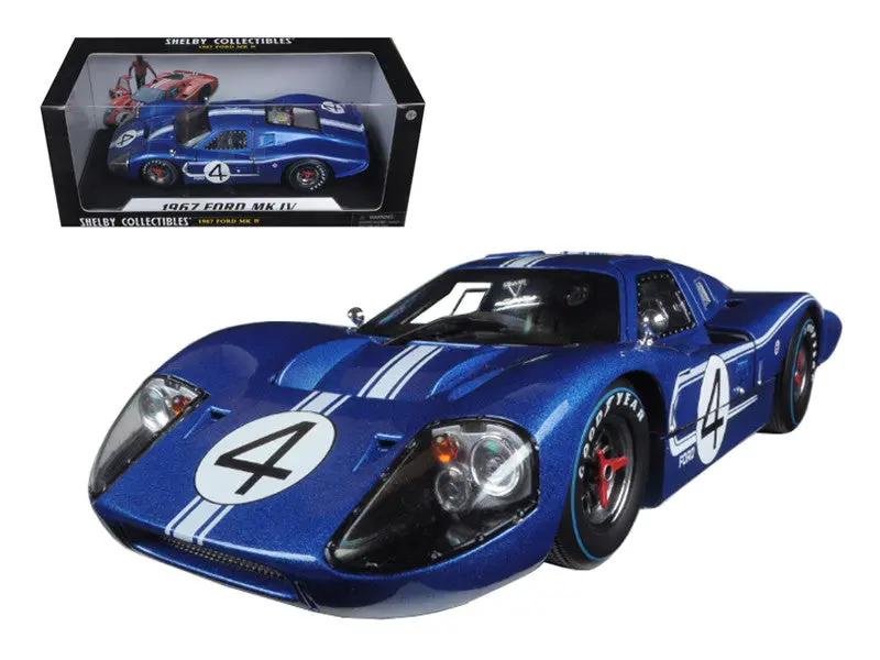 1967 Ford Gt Mk Iv #4 Blue Lemans 24 Hours L.Ruby / D.Hulme 1/18 Diecast Model Car By Shelby Collectibles 1