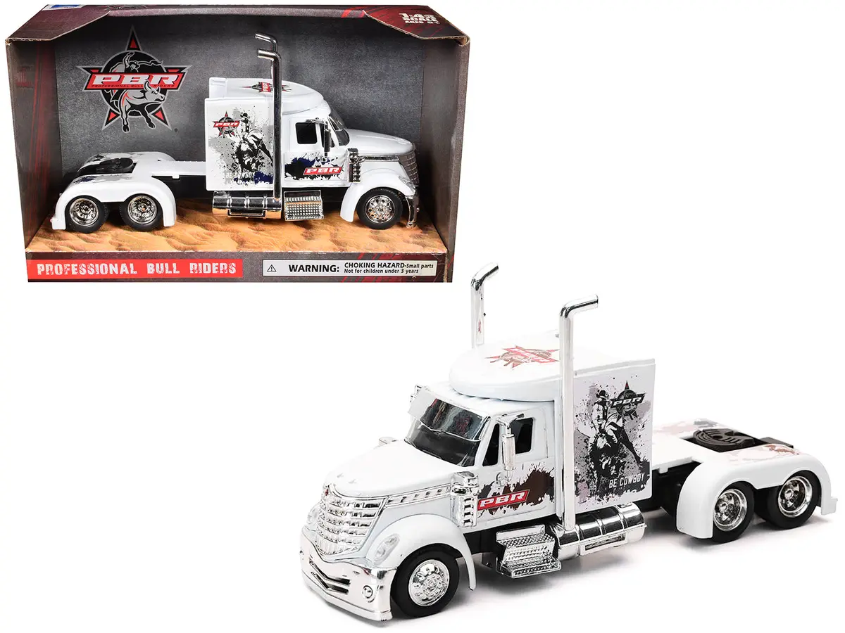 International Lonestar Truck Tractor White "Pbr Professional Bull Riders" 1/43 Diecast Model By New Ray 1