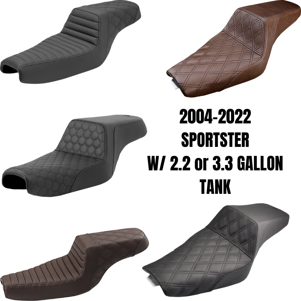 Saddlemen Step-Up Seat For 2004-2022 Harley-Davidson Sportster W/ 2.2 Or 3.3 Gallon Tank 1
