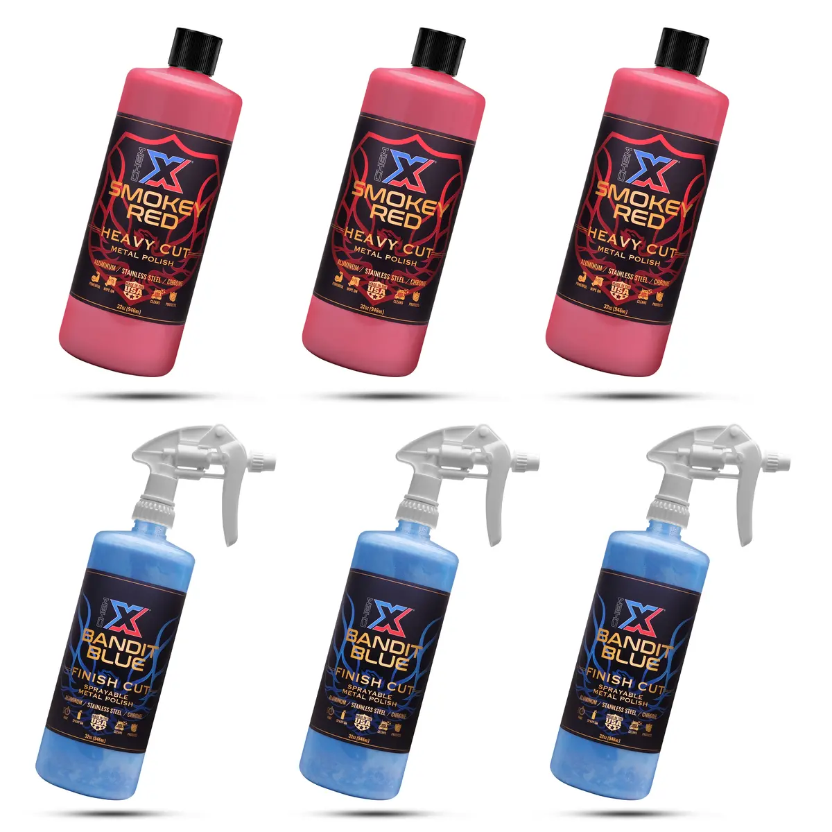 Smokey Red And Bandit Blue: Heavy Cut And Finish Cut Sprayable Metal Polish With 1.1Cc Trigger Sprayer 2