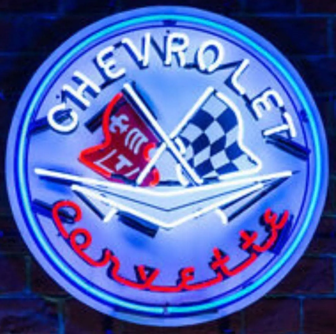 Chevrolet Corvette Flags Medium Neon 1