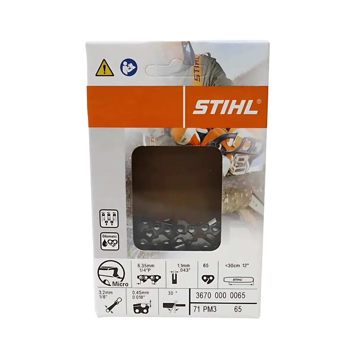 Stihl Semi Chisel Chain - 12" 1/4 .043 65 Dl (3670 000 0065) 1