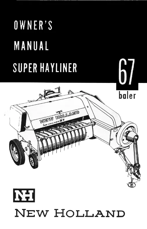 New Holland Super Hayliner 67 Baler Owner's Manual 1