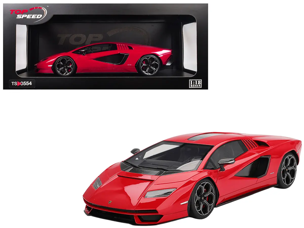 Lamborghini Countach Lpi 800-4 Rosso Mars Red 1/18 Model Car By Top Speed 1