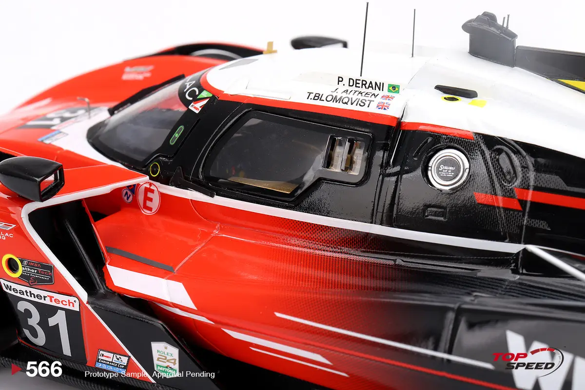 Cadillac V-Series.R #31 Jack Aitken - Tom Blomqvist - Pipo Derani "Whelen Cadillac Racing" 2Nd Place Imsa "24 Hours Of Daytona" (2024) 1/18 Model Car By Top Speed 2