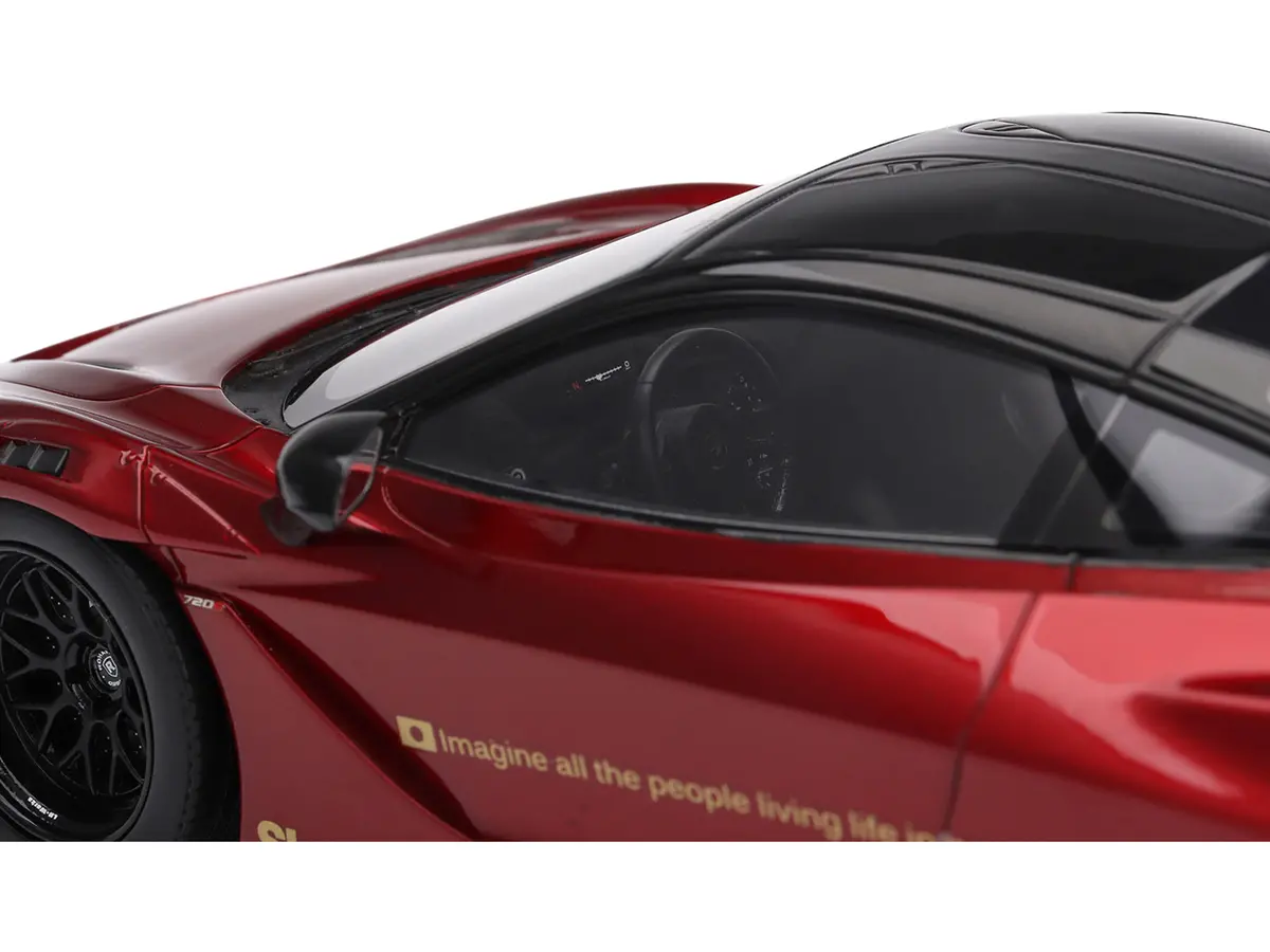 Mclaren 720S "Lb-Works" Gem Red Metallic With Black Top 1/18 Model Car By Top Speed 2