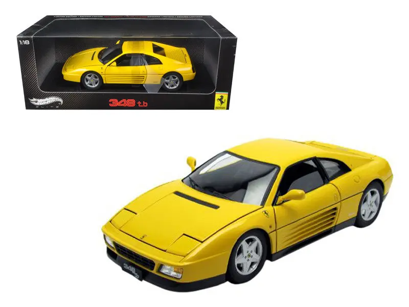 1989 Ferrari 348 Tb Yellow Elite Edition 1/18 Diecast Model Car By Hotwheels 1