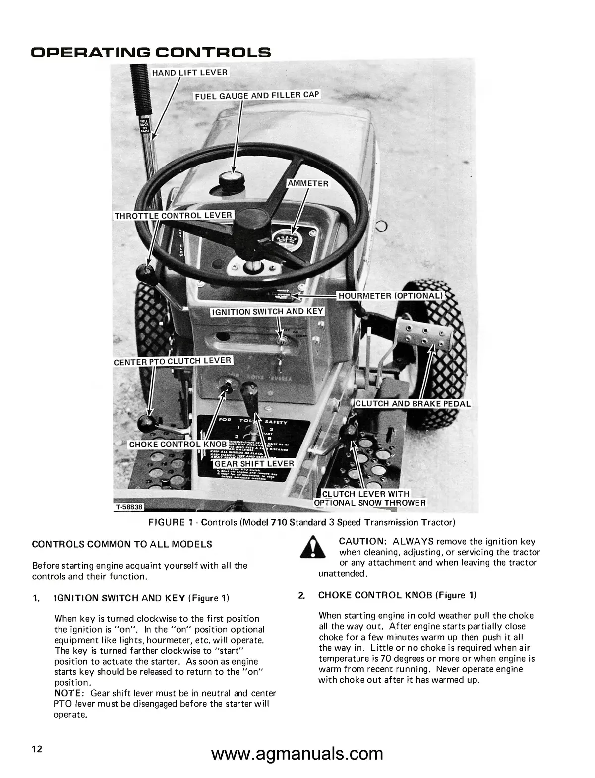 Allis Chalmers Models 710, 712S, 712H, 716H Lawn & Garden Tractors Operator's Manual 2