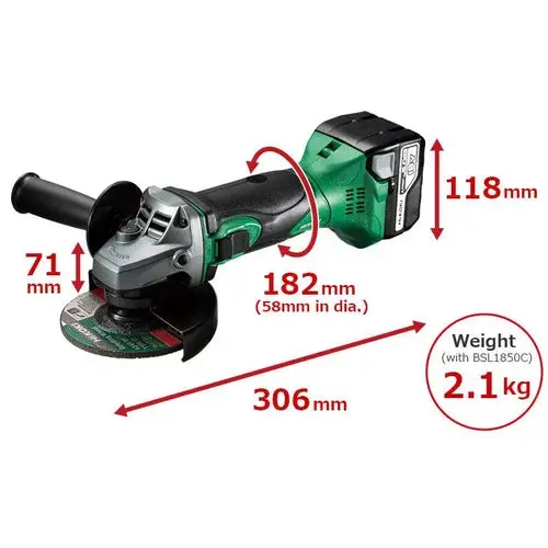 Angle Grinder Cordless 125𝑚𝑚 18𝑉 Set Hikoki 2
