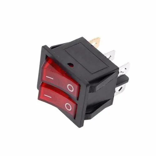 Manual Rocker Switch 20A 125V Red Light 12V Automotive Electric Fan 4