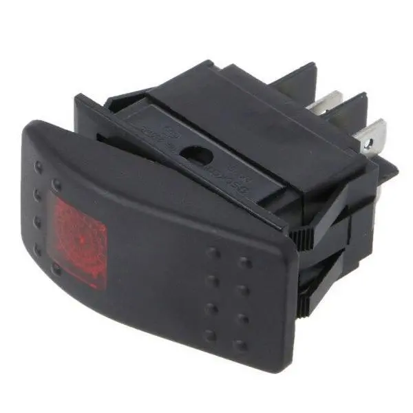 Manual Rocker Switch 20A 125V Red Light 12V Automotive Electric Fan 3