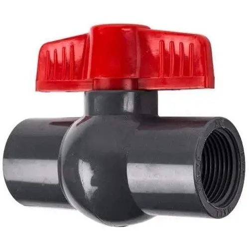 Ball Valve Pvc Red Handle Threaded 1