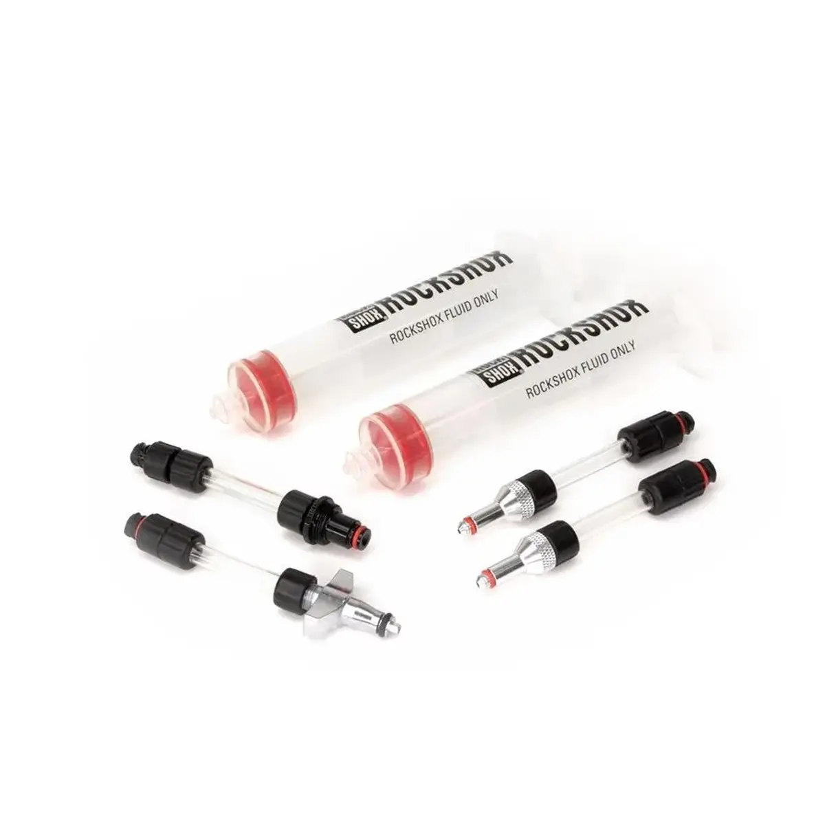 Rockshox Universal Bleed Kit (Includes 2 Syringes, 2 Standard Fittings, Charger Fitting, And Reverb Bleeding Edge Fitting) 1