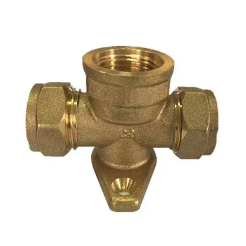 Compression Brass Tee Wallplate 1