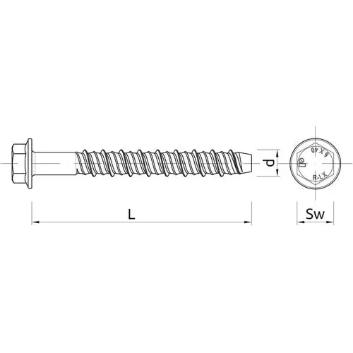 Concrete Screwbolt Hex Head Rawl 2