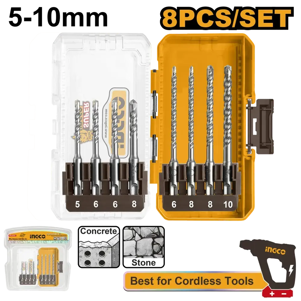 Drill Bit Set Sds+ Ingco 1