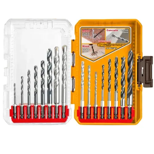 Drill Bit Set Wood,Steel & Masonary Ingco 1