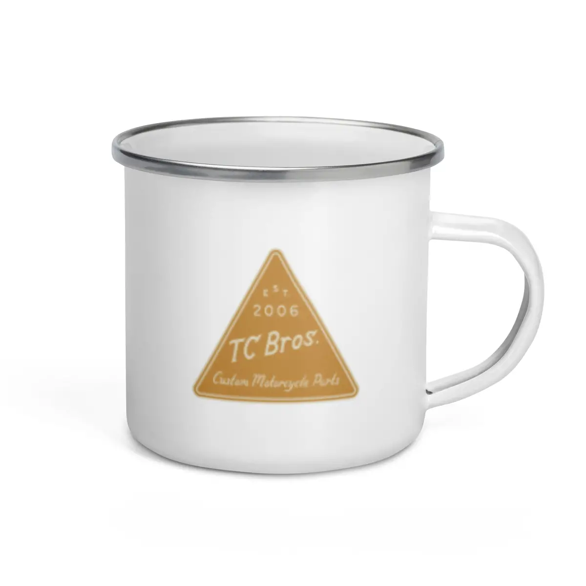 Tc Bros. Metal Camp Mug - White Enamel Coated - 12Oz 1
