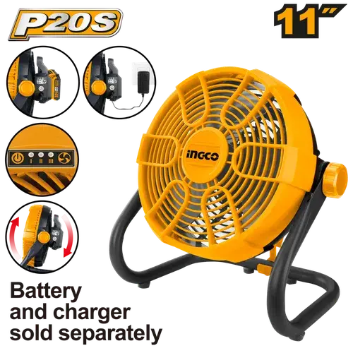 Fan Cordless/Electric 𝑃20ˢ 280𝑚𝑚 Ingco 2