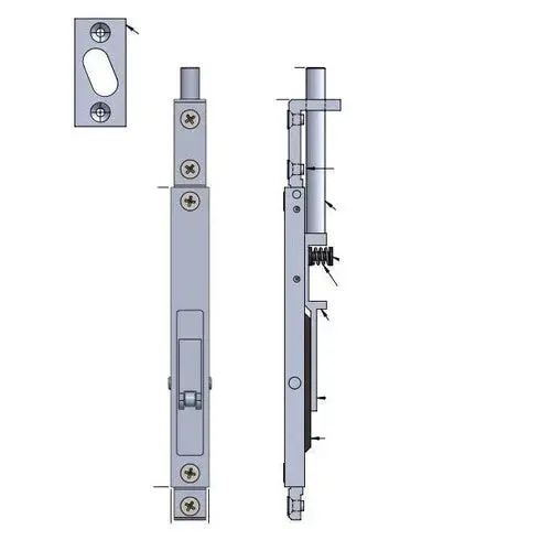 Flush Bolt For Aluminium Door Alufab 1
