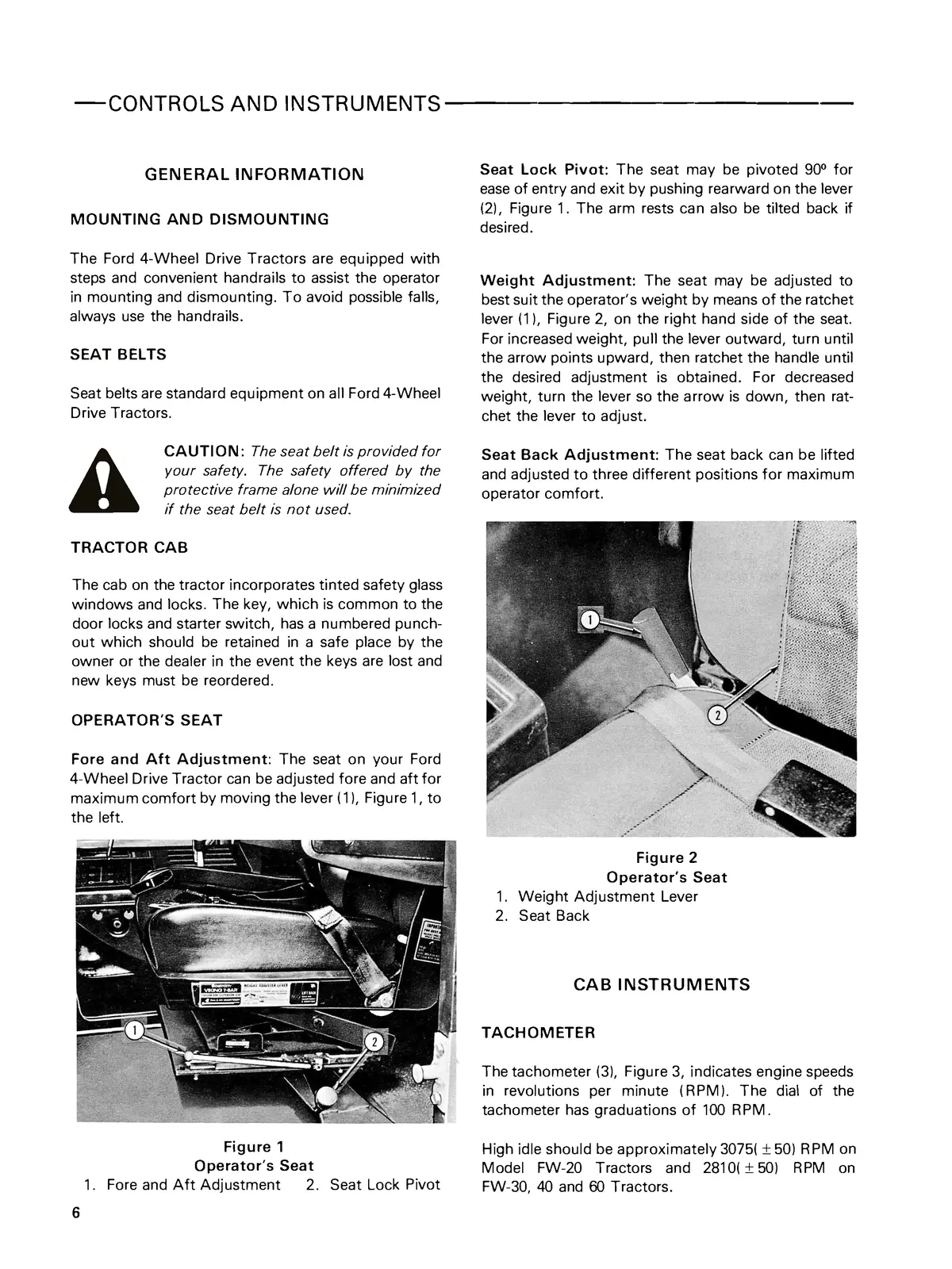 Ford Fw-20, Fw-30, Fw-40, Fw-60 Tractors Operator's Manual 2