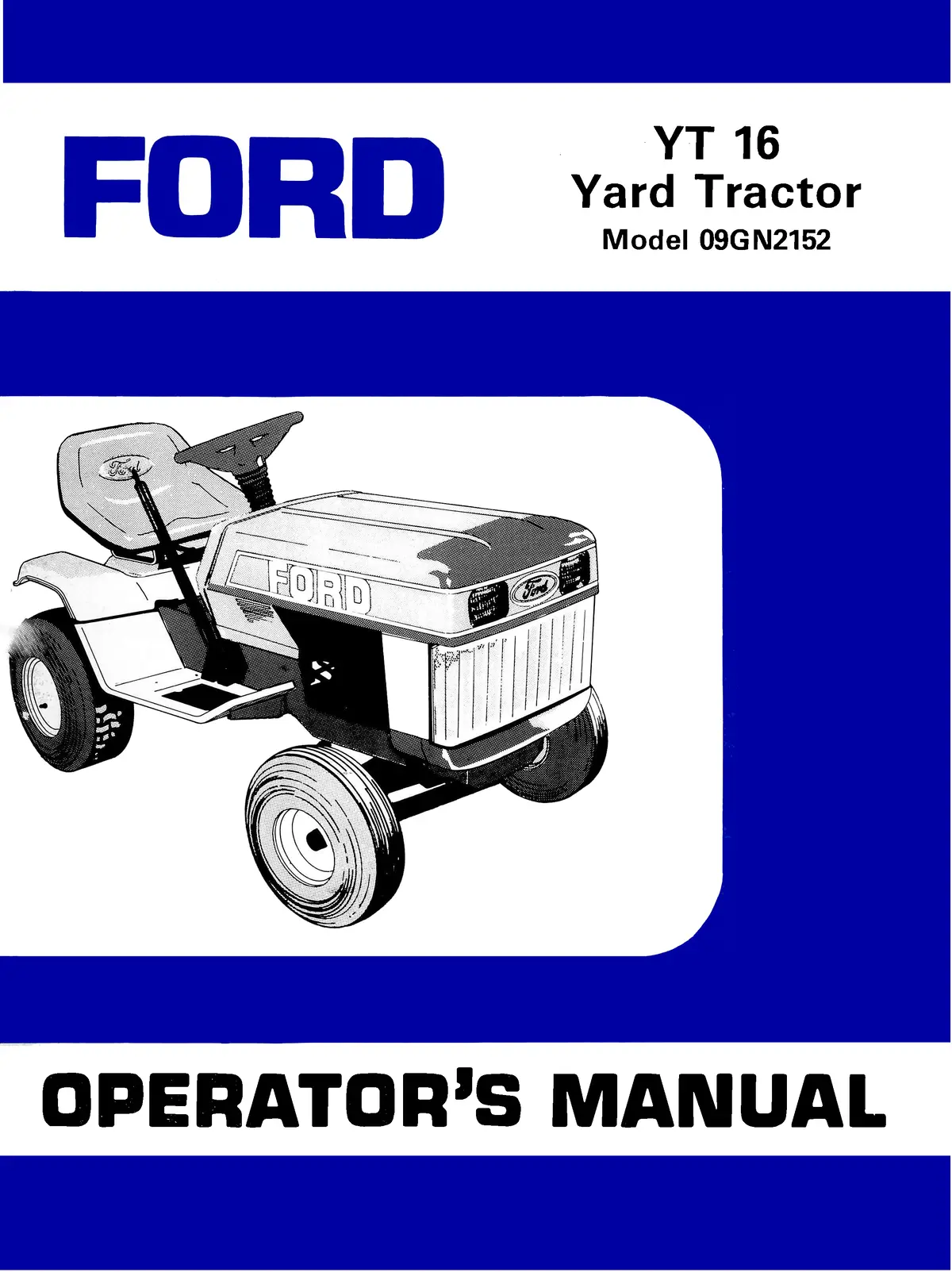 Ford Yt 16 Yard Tractor - Operator's Manual 1