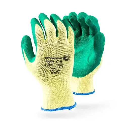 Glove Latex Dip Gripper Green Dromex 1