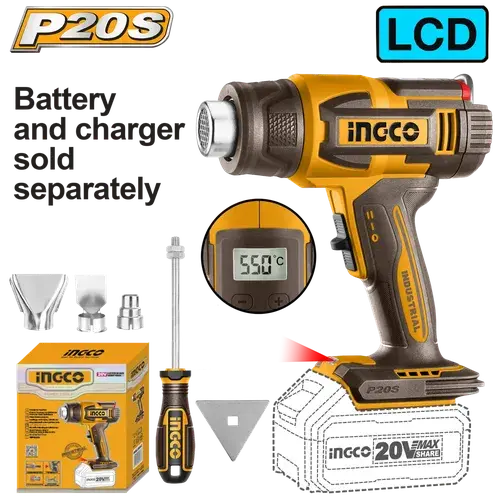 Heat Gun Cordless 𝑃20ˢ Ingco 2