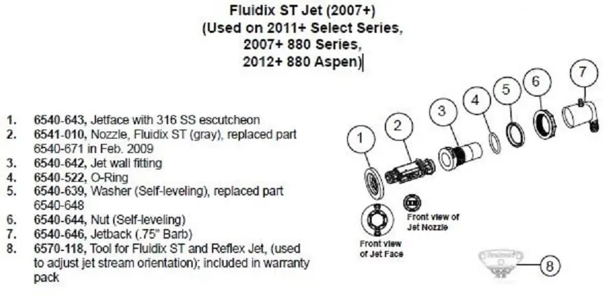 Sundance Spas Jet Wall Fitting (P/N: 6540-642) Ships In 8 To 10 Weeks 2