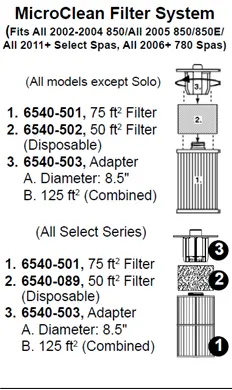 Sundance Spas Microclean I Throwaway Absorbtion Filter (P/N: 6540-502S) 2