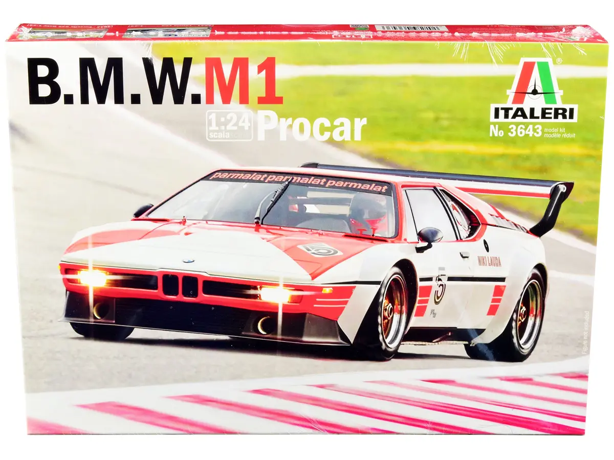 Bmw M1 Procar #5 Niki Lauda Plastic Model Kit (Skill Level 3) 1/24 Scale Model By Italeri 1
