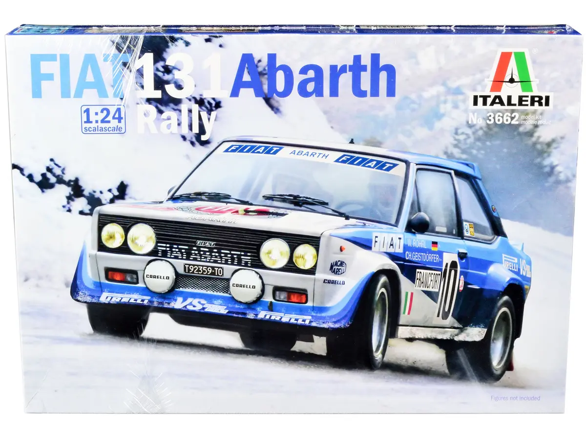 Fiat 131 Abarth Rally #10 Winner "Montecarlo Rally" (1980) Plastic Model Kit (Skill Level 3) 1/24 Scale Model By Italeri 1