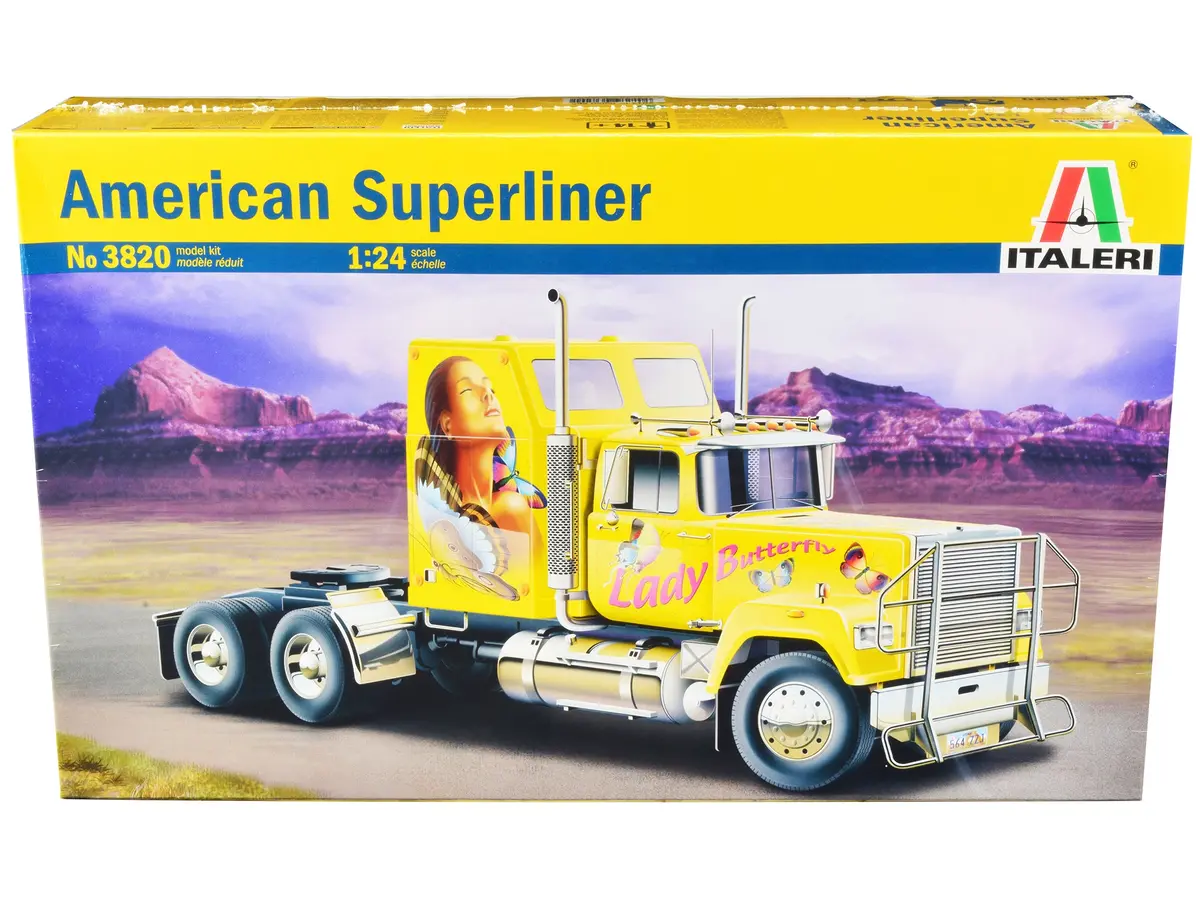 American Superliner Truck Tractor "Lady Butterfly" Plastic Model Kit (Skill Level 5) 1/24 Scale Model By Italeri 1