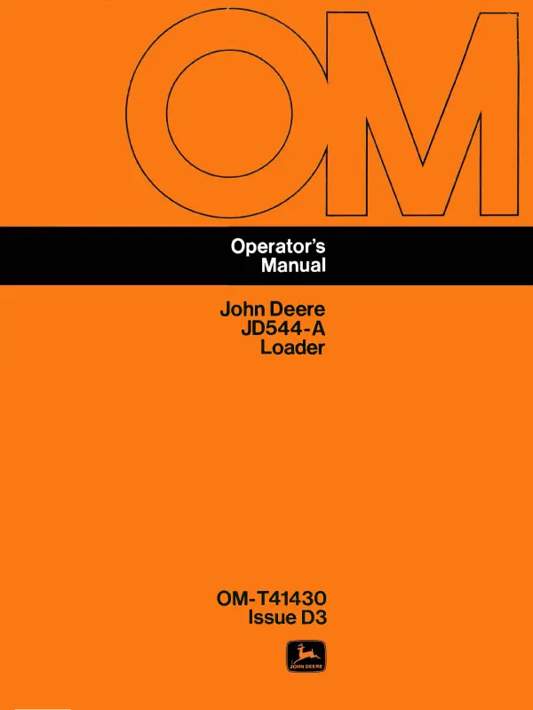 John Deere Jd544-A Loader Operator's Manual 1