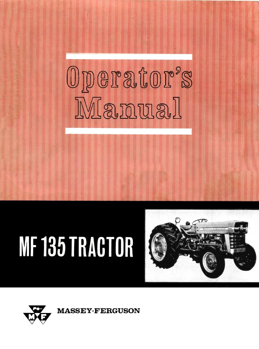 Massey Ferguson Mf 135 Tractor Operator's Manual 1