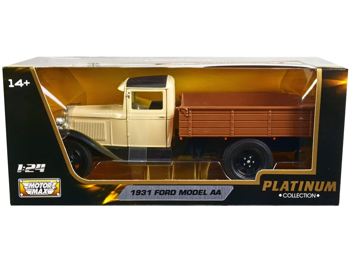 1931 Ford Model Aa Pickup Truck Cream And Black "Platinum Collection" Series 1/24 Diecast Model By Motormax 1