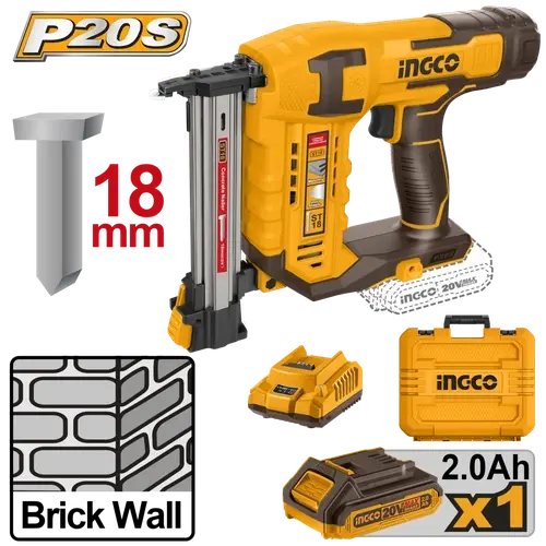 Nail Gun Concrete Pin Cordless 𝑃20ˢ Set Ingco 2