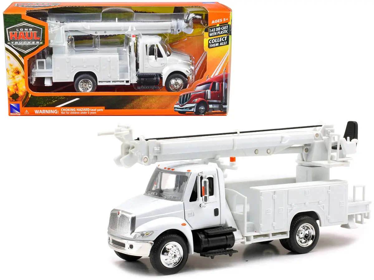 International 4200 Digger Service Truck White "Long Haul Trucker" Series 1/43 Diecast Model By New Ray 1