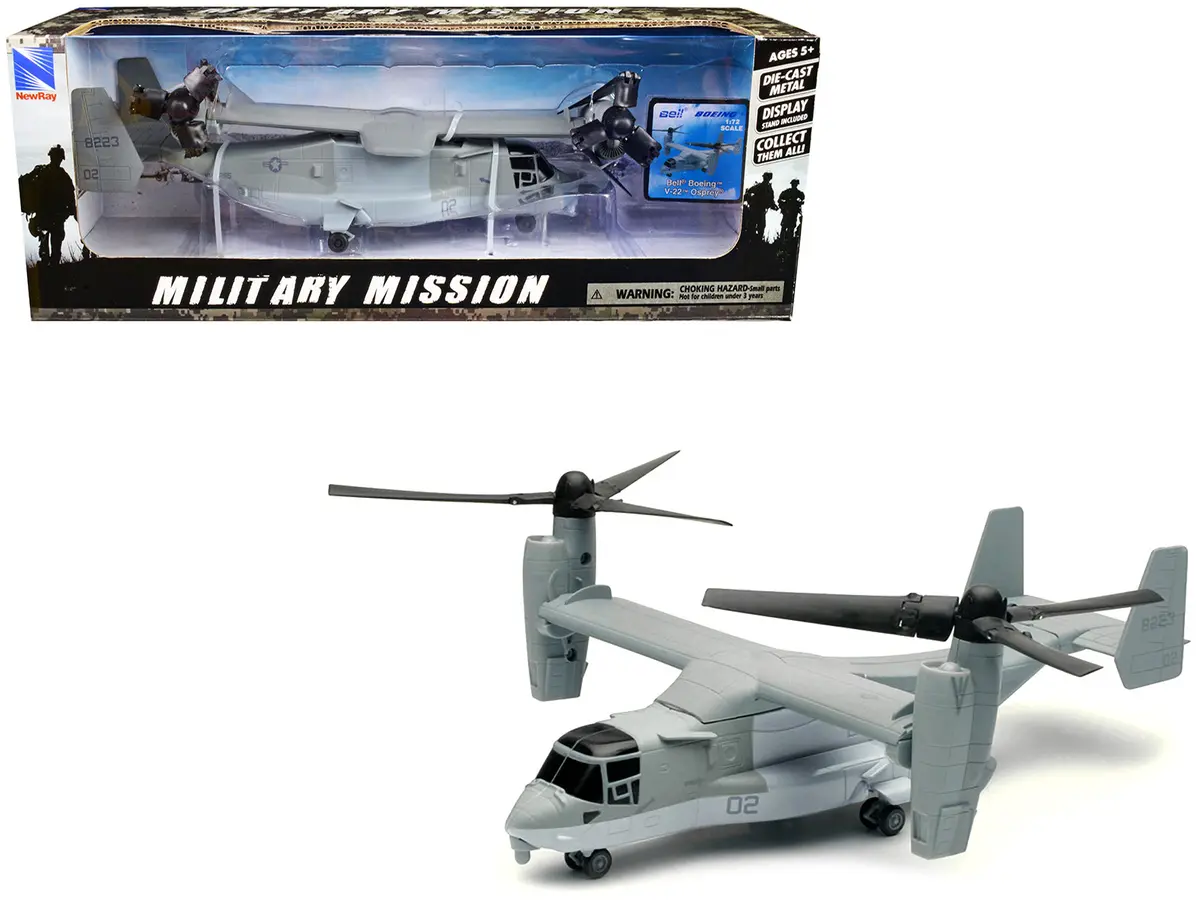 Bell Boeing V-22 Osprey Aircraft #02 Gray "Us Air Force" "Military Mission" Series 1/72 Diecast Model By New Ray 1