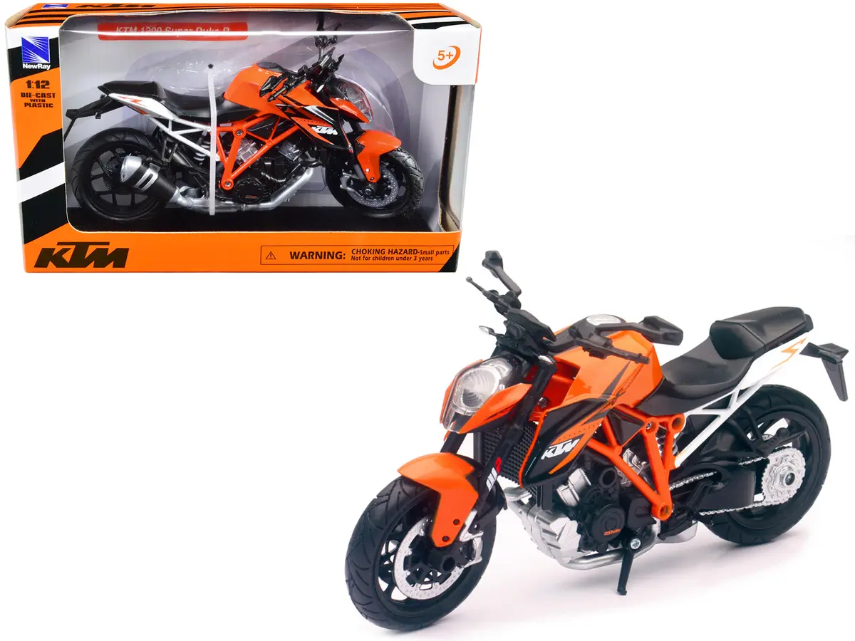 Ktm 1290 Super Duke R Motorcycle Orange 1/12 Diecast Model By New Ray 1
