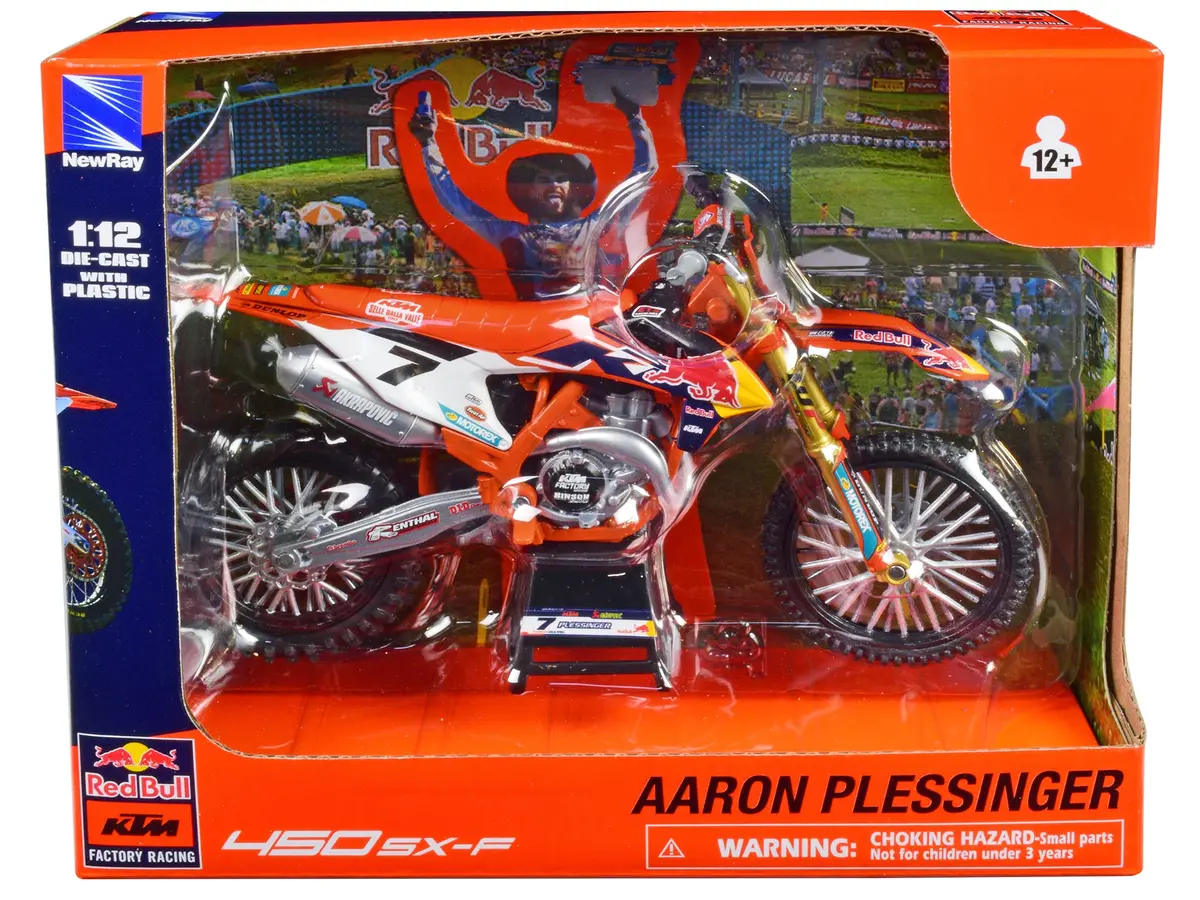 Ktm 450 Sx-F Motorcycle #7 Aaron Plessinger "Red Bull Ktm Factory Racing" 1/12 Diecast Model By New Ray 1