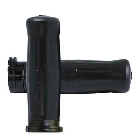 Avon Black Old School 1" Grips Fits Harley Single Or Dual Exterior Throttle Cables 1