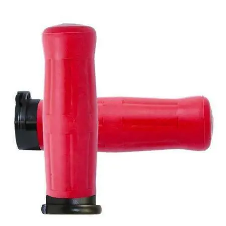 Avon Red Old School 1" Grips Fits Harley Single Or Dual Exterior Throttle Cables 1