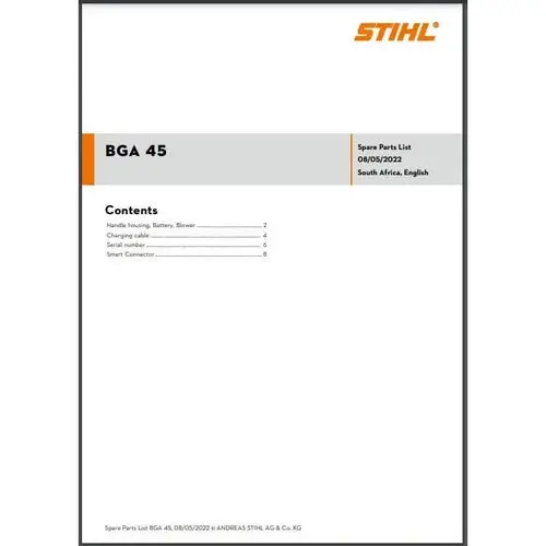 Parts List & Diagram Bga45 Stihl 1