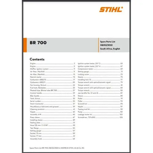 Parts List & Diagram Br700 Stihl 1