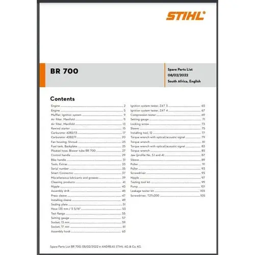 Parts List & Diagram Br700 Stihl 1