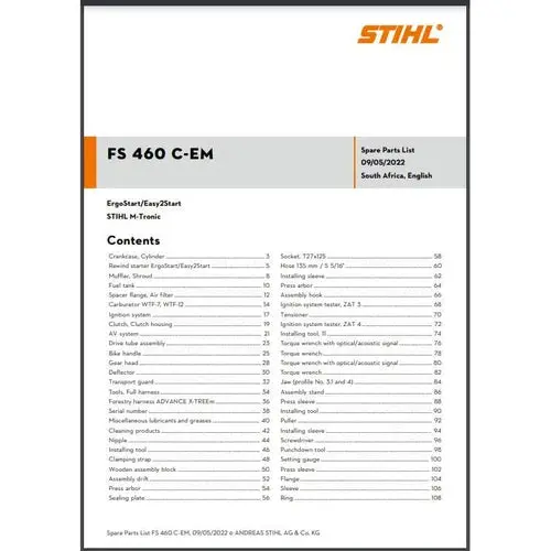 Parts List & Diagram Fs460c-Em Stihl 1